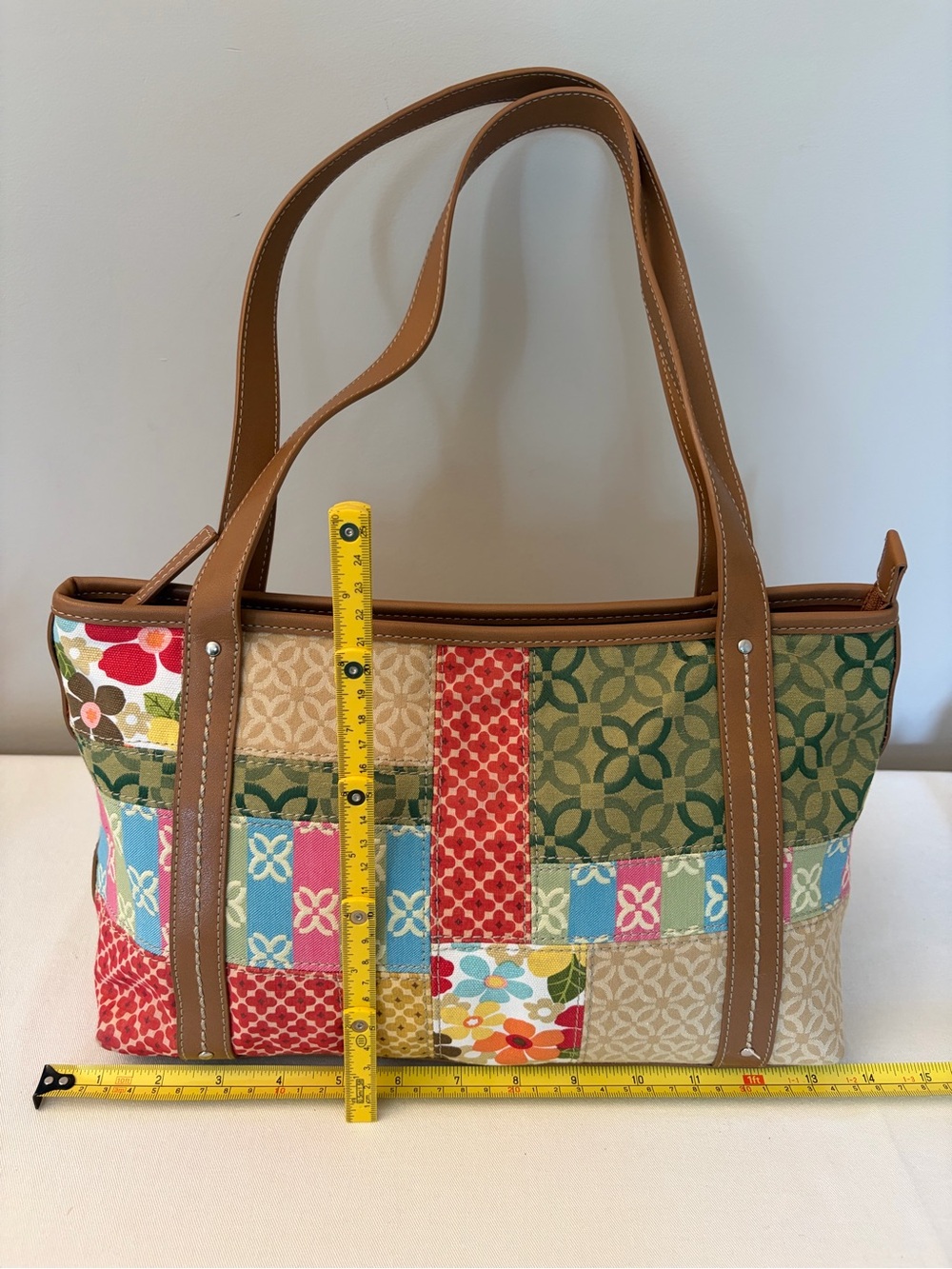 Relic Vintage Y2K Faux Leather Colorful Patchwork Boho Festival Shoulder Bag - Picture 2 of 10